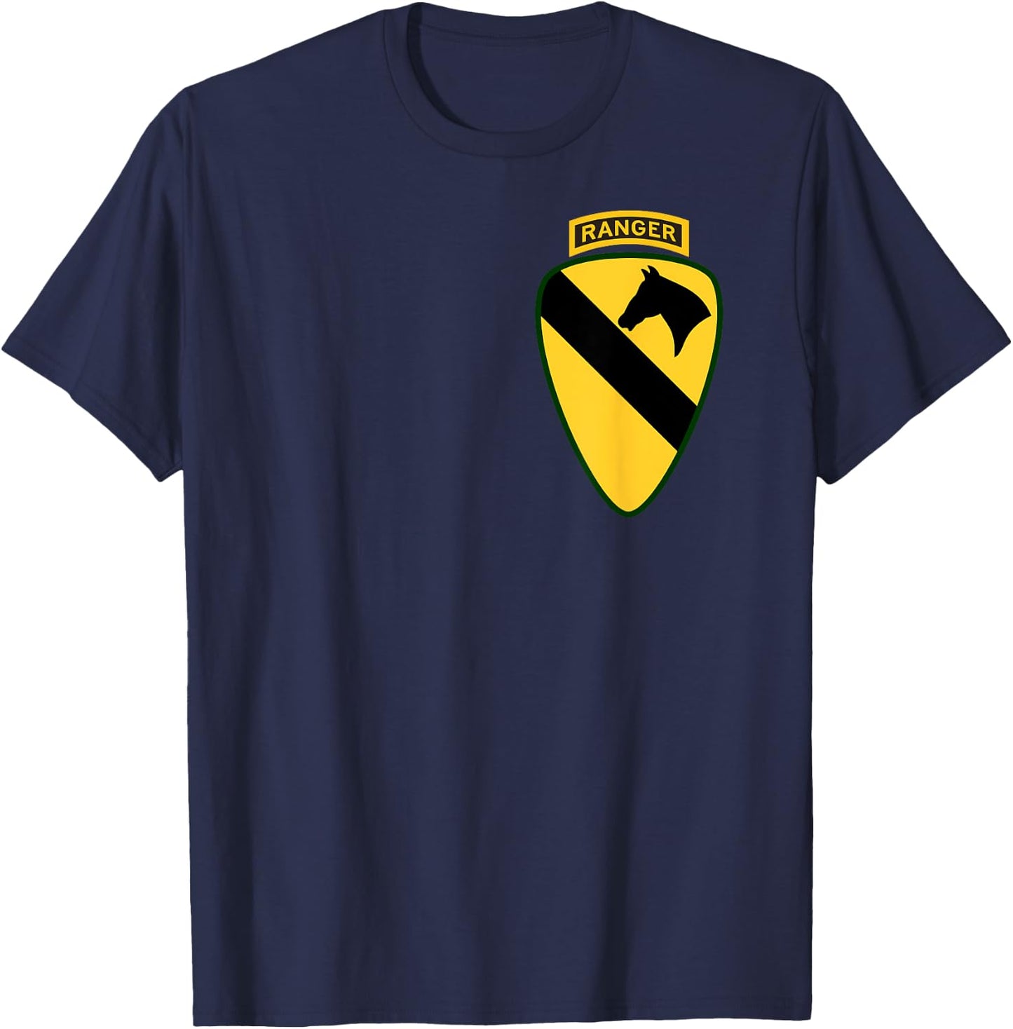 1st Cavalry Division Shirt - 1st CAV Shirt Ranger Tab 1.5x T-Shirt - T-Shirt | Navy