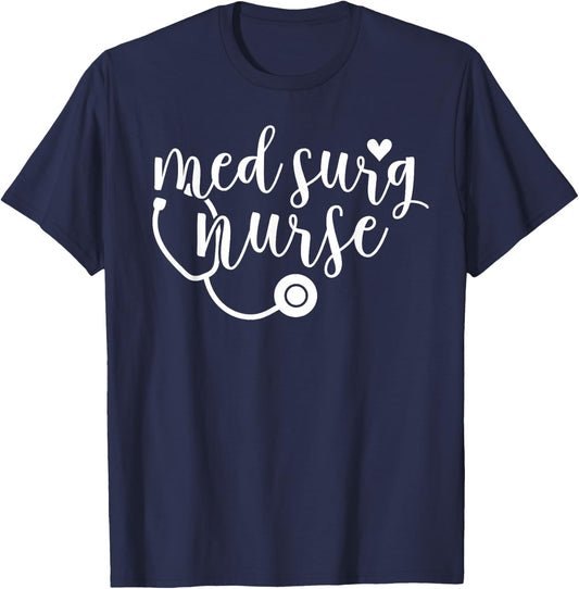 Cute Med Surg Nurse Design - Medical Surgical Nurse RN T-Shirt - T-Shirt | Navy