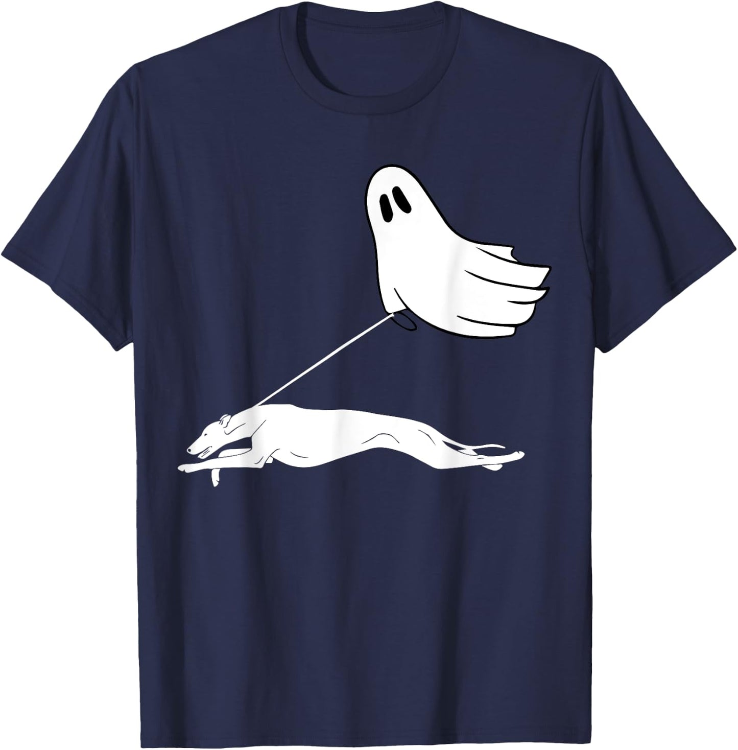 Ghost Greyhound Halloween T-Shirt - T-Shirt | Navy