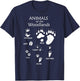 Woodland Cute Animal Paw Print Shirt, Bear Fox Skunk Turkey T-Shirt - T-Shirt | Navy