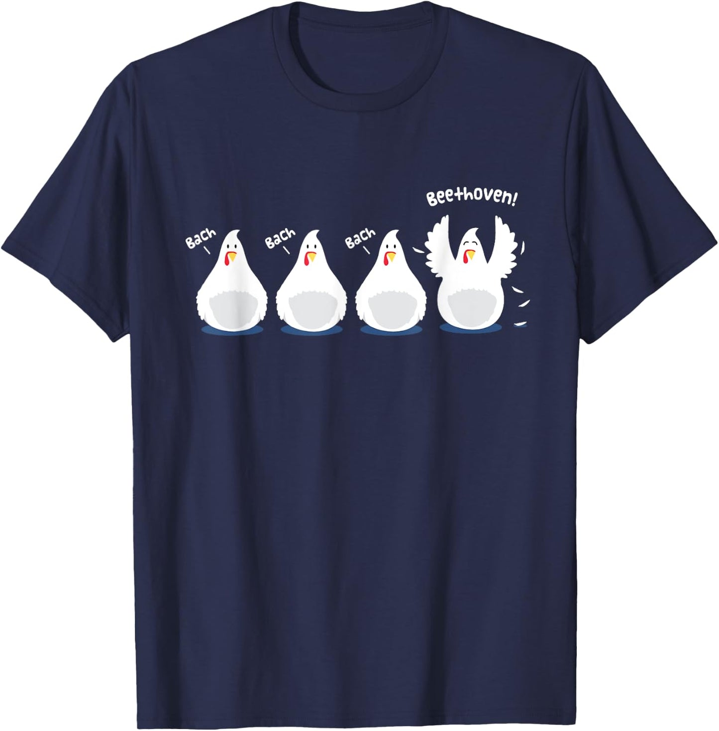 Funny Bach Beethoven Joke Shirt Music T-Shirt - T-Shirt | Navy