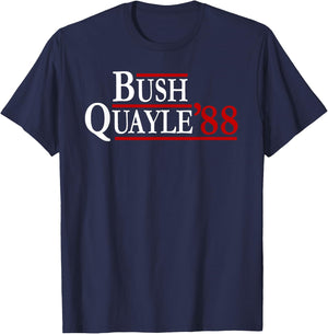 George H. W. Bush Dan Quayle 88 Retro Campaign T Shirt T-Shirt - T-Shirt | Navy