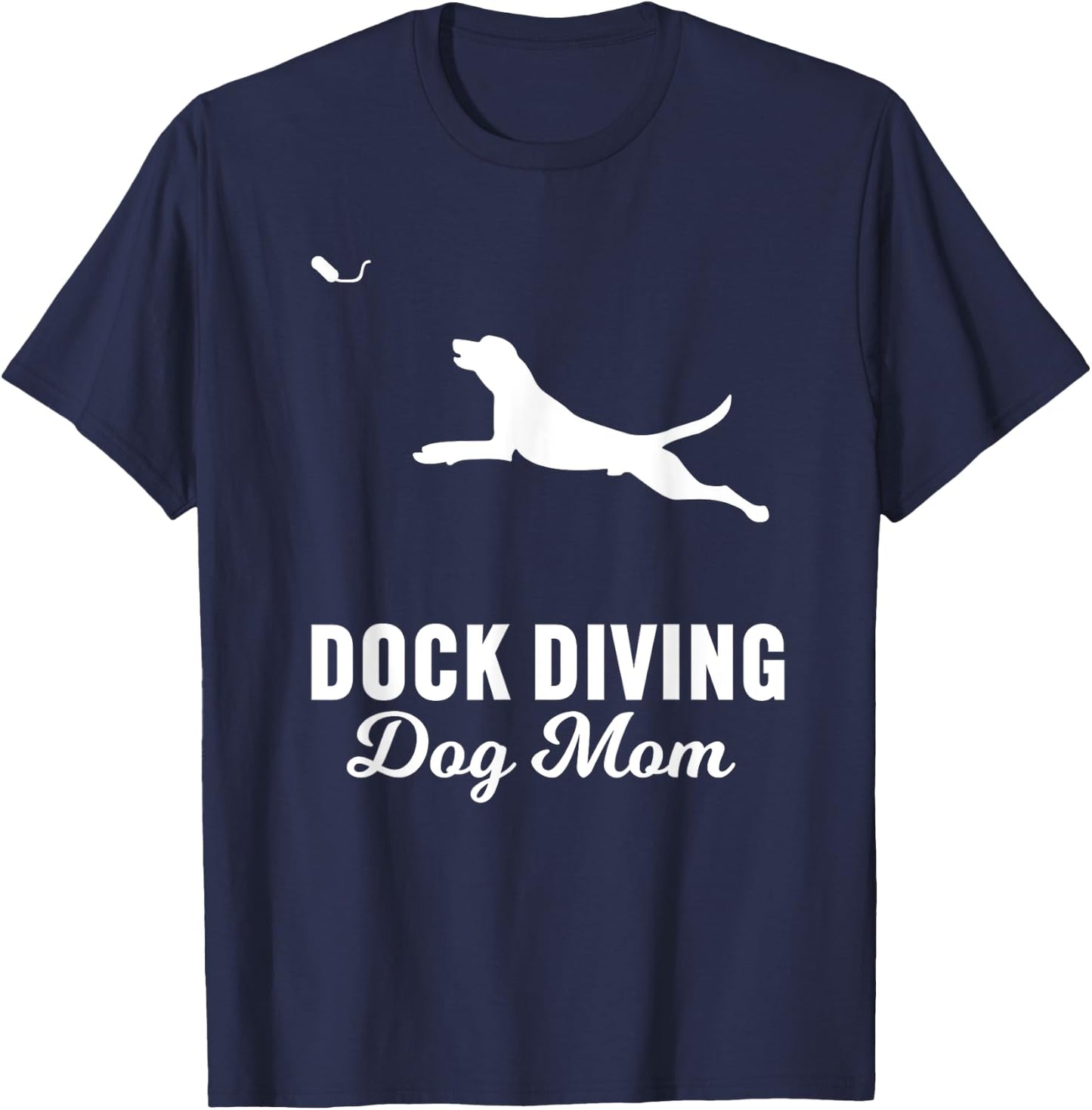 Dock Diving Dog Design for Dog Mom | Dog Jumping Swimming T-Shirt - T-Shirt | Navy