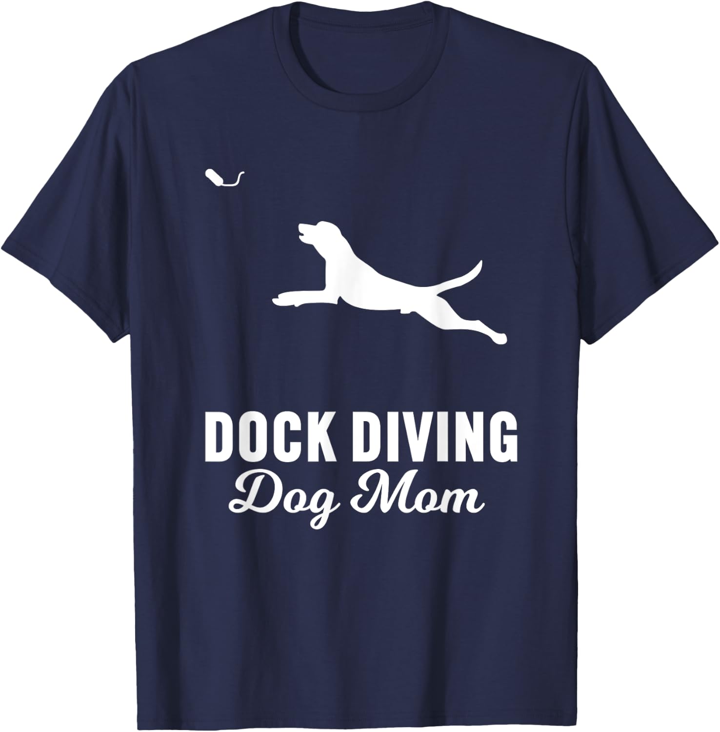 Dock Diving Dog Design for Dog Mom | Dog Jumping Swimming T-Shirt - T-Shirt | Navy