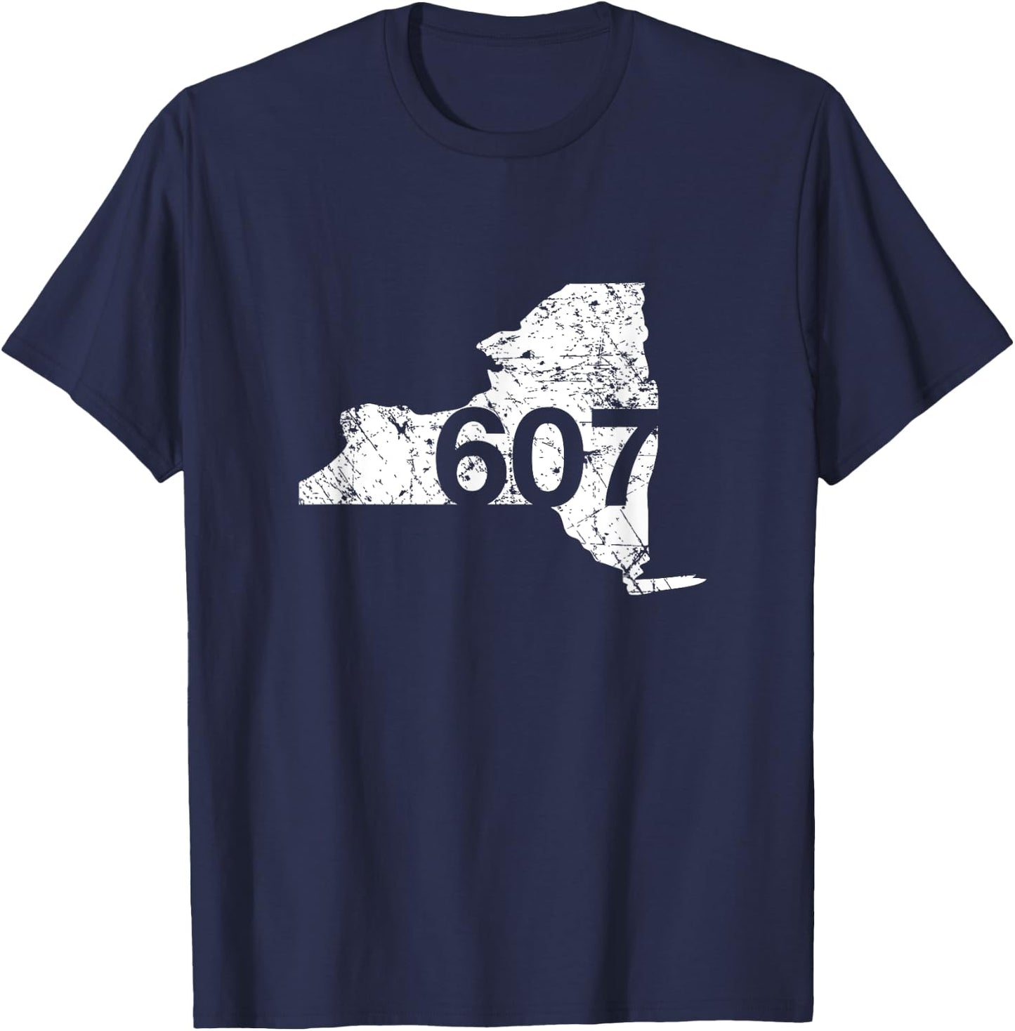 Ithaca Area Code 607 Shirt, New York Souvenir Gift T-Shirt - T-Shirt | Navy