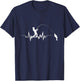 Fishing Heartbeat Cool Beat Great Gift Fisherman Large Black T-Shirt - T-Shirt | Navy