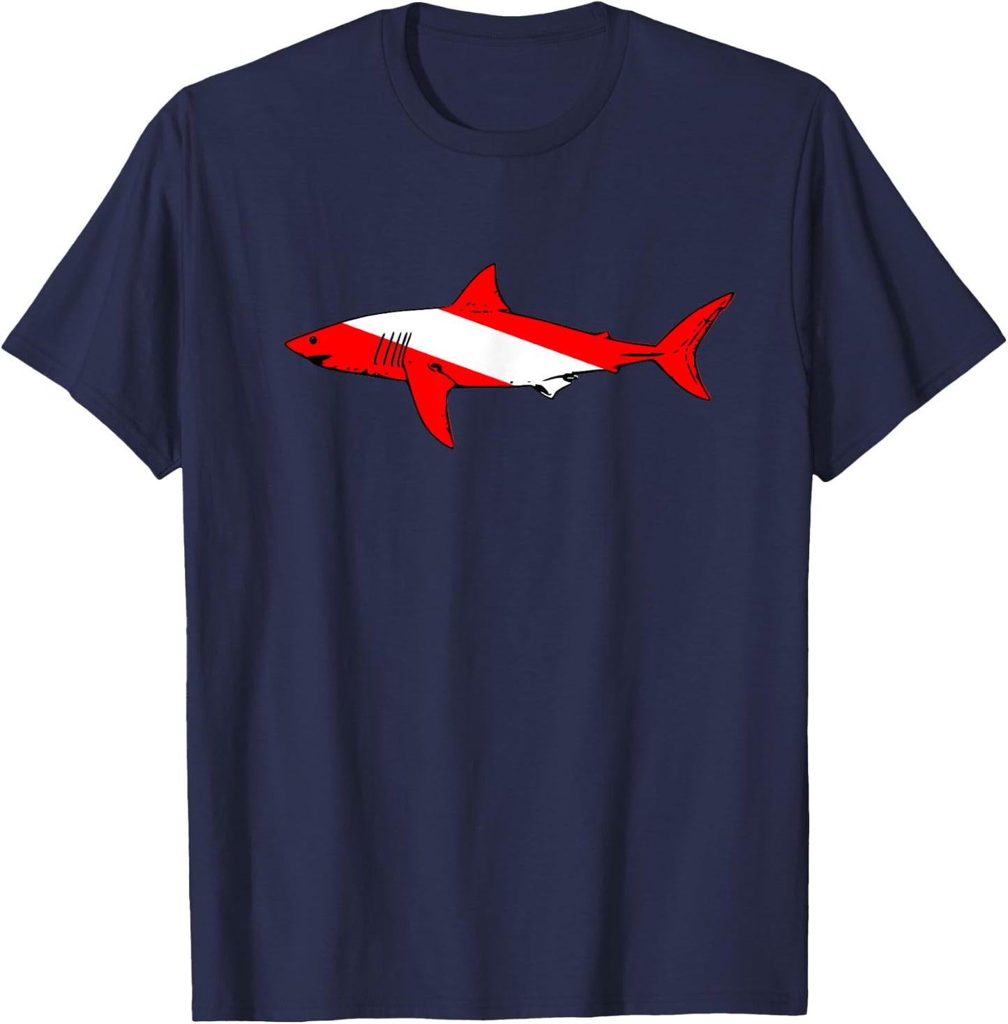 DIVE Shark Diver Down Flag Scuba Diving Graphic T-Shirt - T-Shirt | Navy