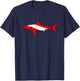 DIVE Shark Diver Down Flag Scuba Diving Graphic T-Shirt - T-Shirt | Navy