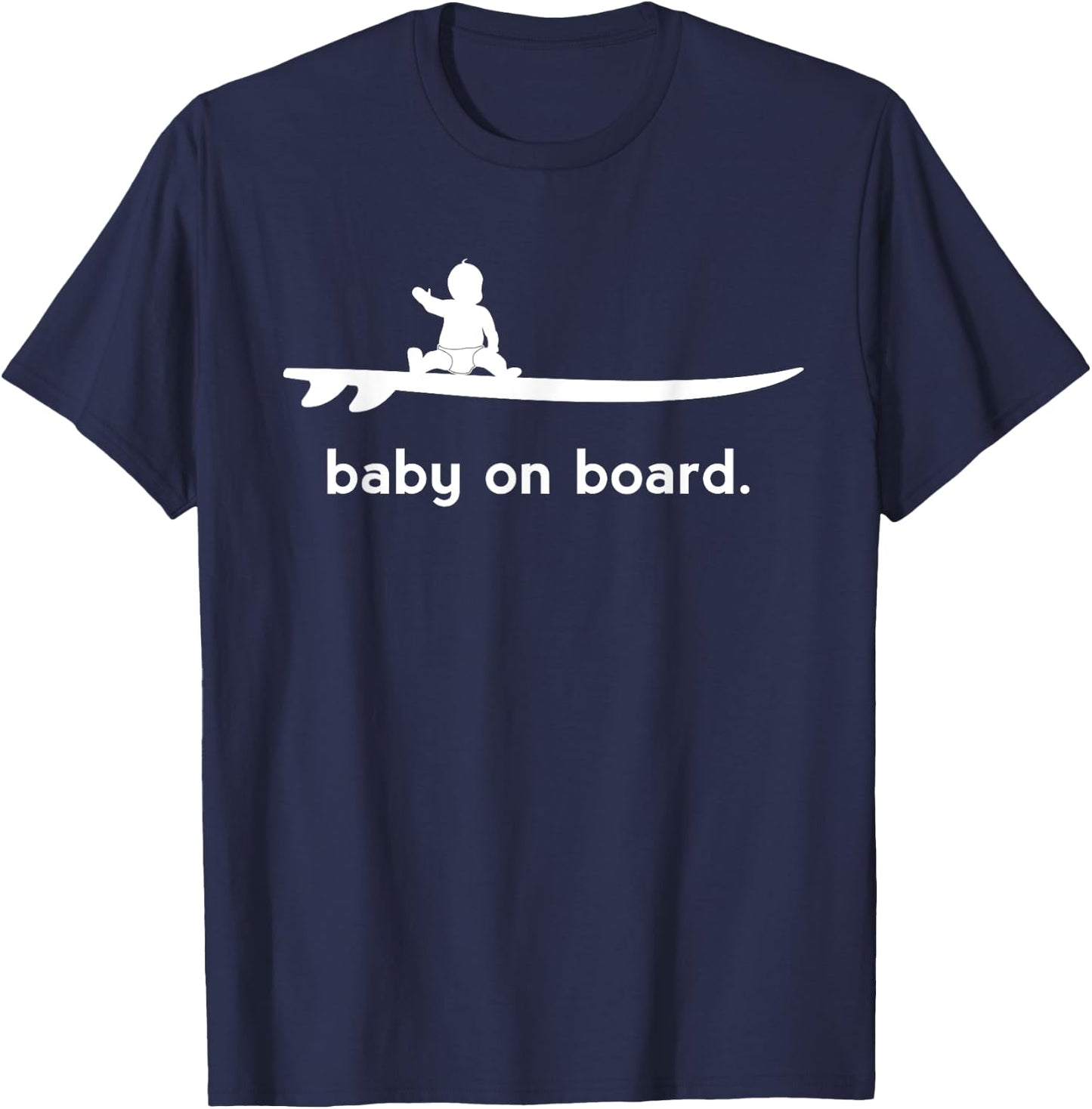 Baby on Surfboard Board Surfer Baby T-Shirt - T-Shirt | Navy