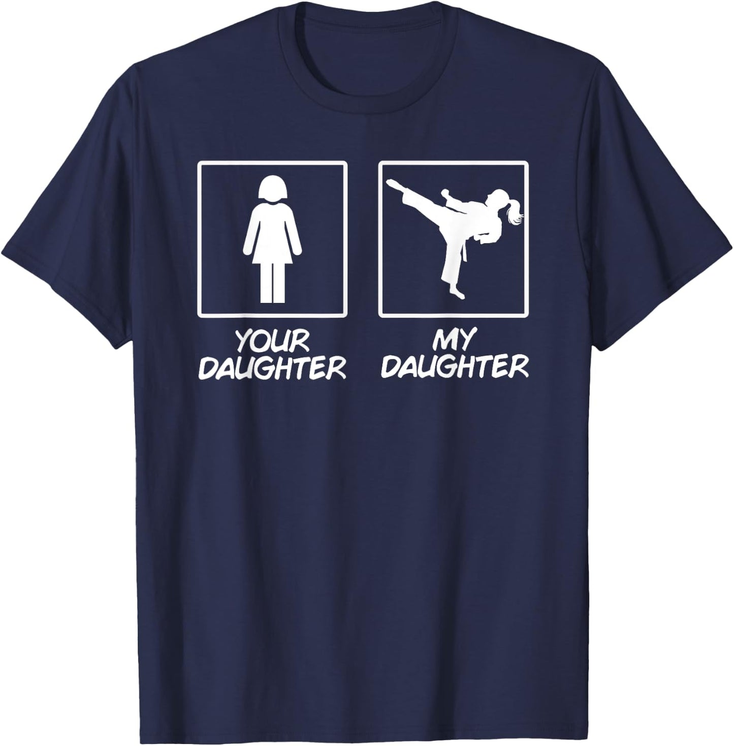 Funny Karate Mom Martial Arts Daughter Black Belt T-Shirt - T-Shirt | Navy