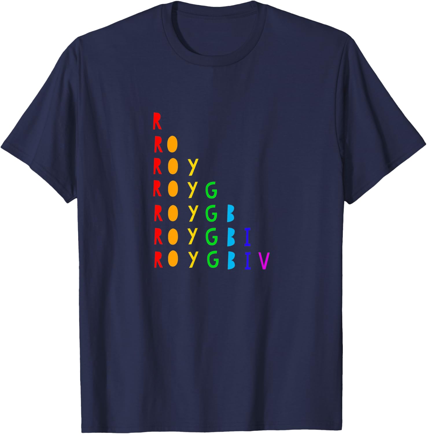 ROYGBIV Roy G Biv Rainbow Paint Artist Art Student Teacher Women T-Shirt - T-Shirt | Navy