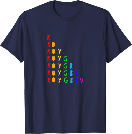 ROYGBIV Roy G Biv Rainbow Paint Artist Art Student Teacher Women T-Shirt - T-Shirt | Navy