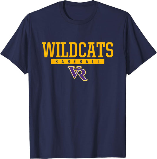 Villa Rica Wildcats Logo Baseball HS T-Shirt - T-Shirt | Navy