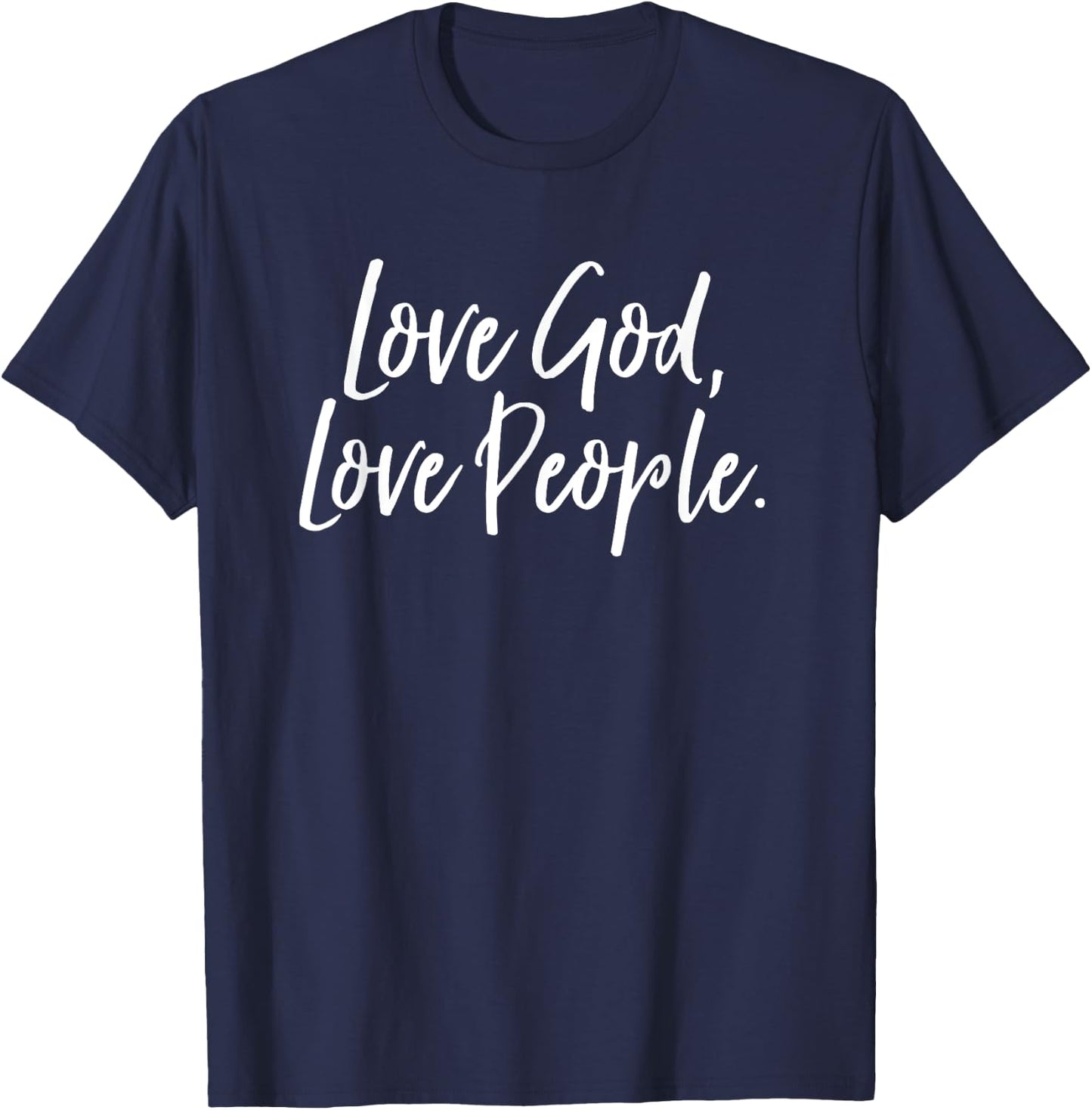 Love God Love People Vintage, Distressed Shirt T-Shirt - T-Shirt | Navy
