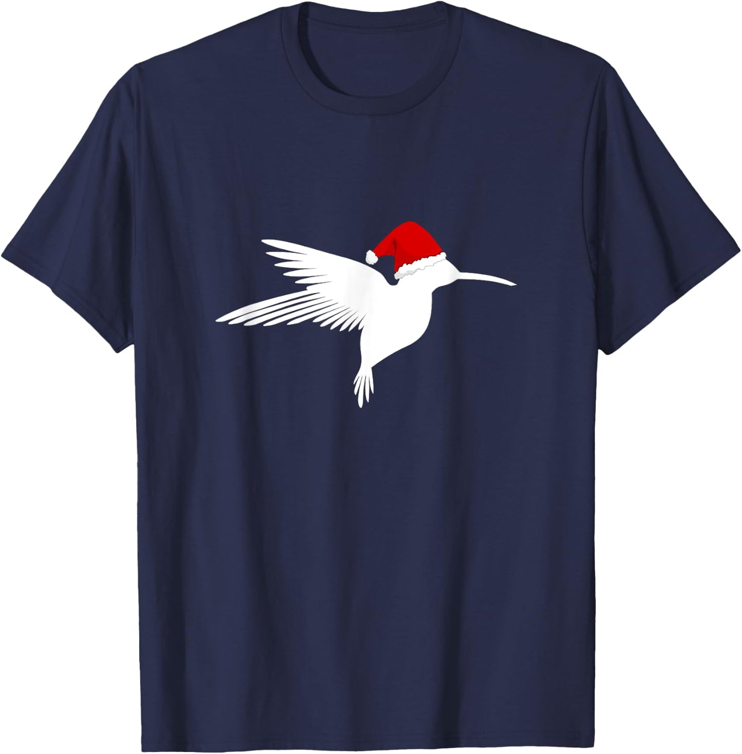 Christmas Hummingbird Shirt Santa Hat Bird Lover T-Shirt - T-Shirt | Navy