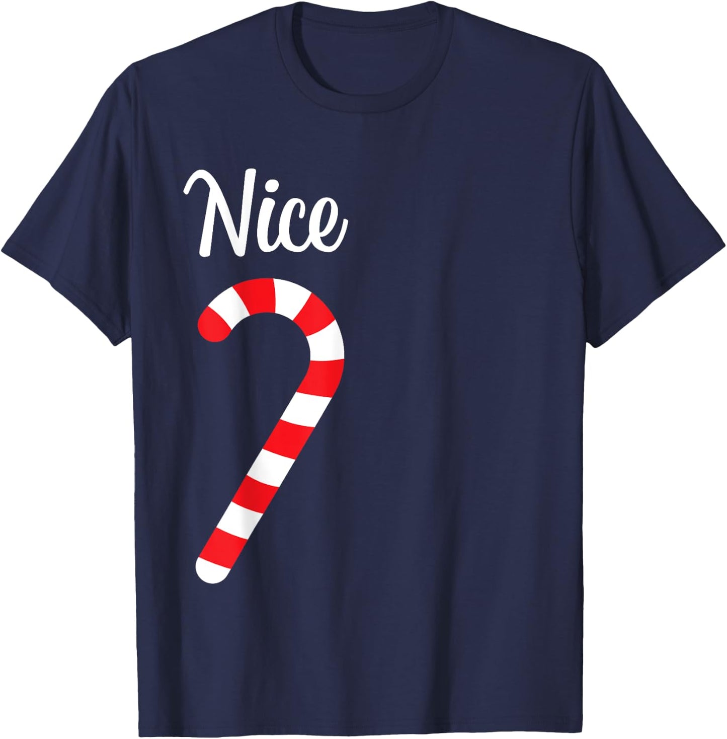 Matching Naughty and Nice Couples Christmas Pajamas T-Shirt - T-Shirt | Navy