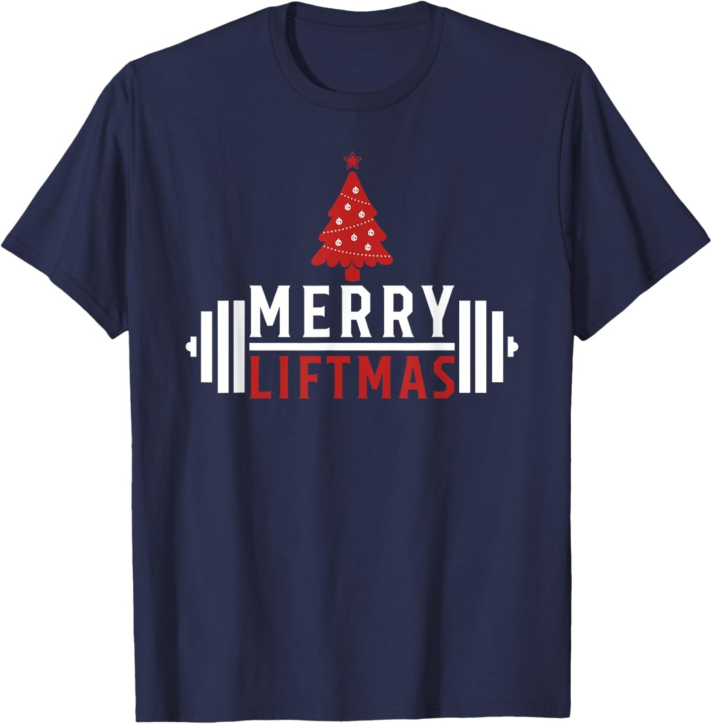 Funny Weightlifting - Weight Lifters Merry Liftmas Christmas T-Shirt - T-Shirt | Navy