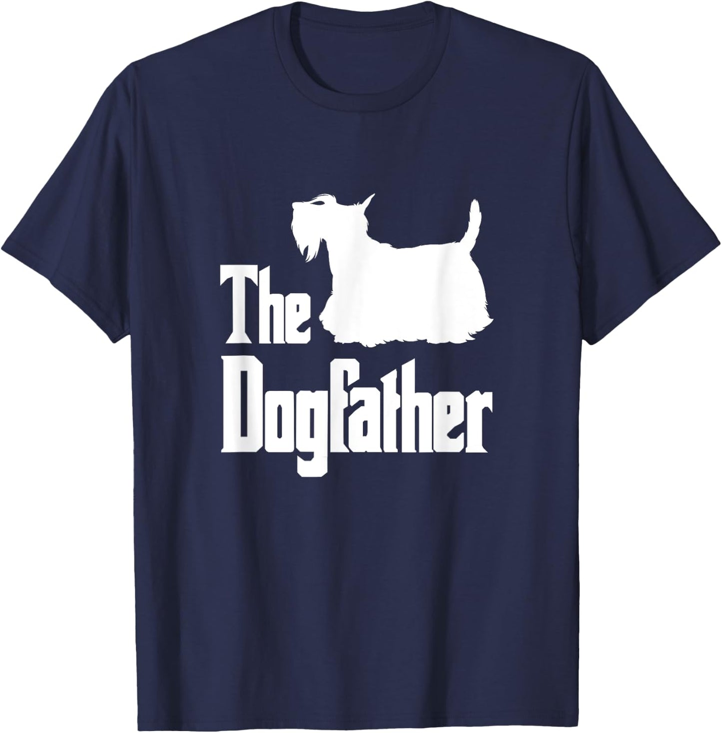The Dogfather , Scottish Terrier silhouette, dog gift T-Shirt - T-Shirt | Navy