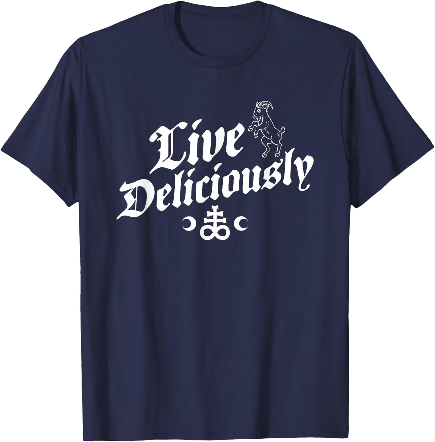 Live Deliciously - Witchcraft Occult T-Shirt - T-Shirt | Navy