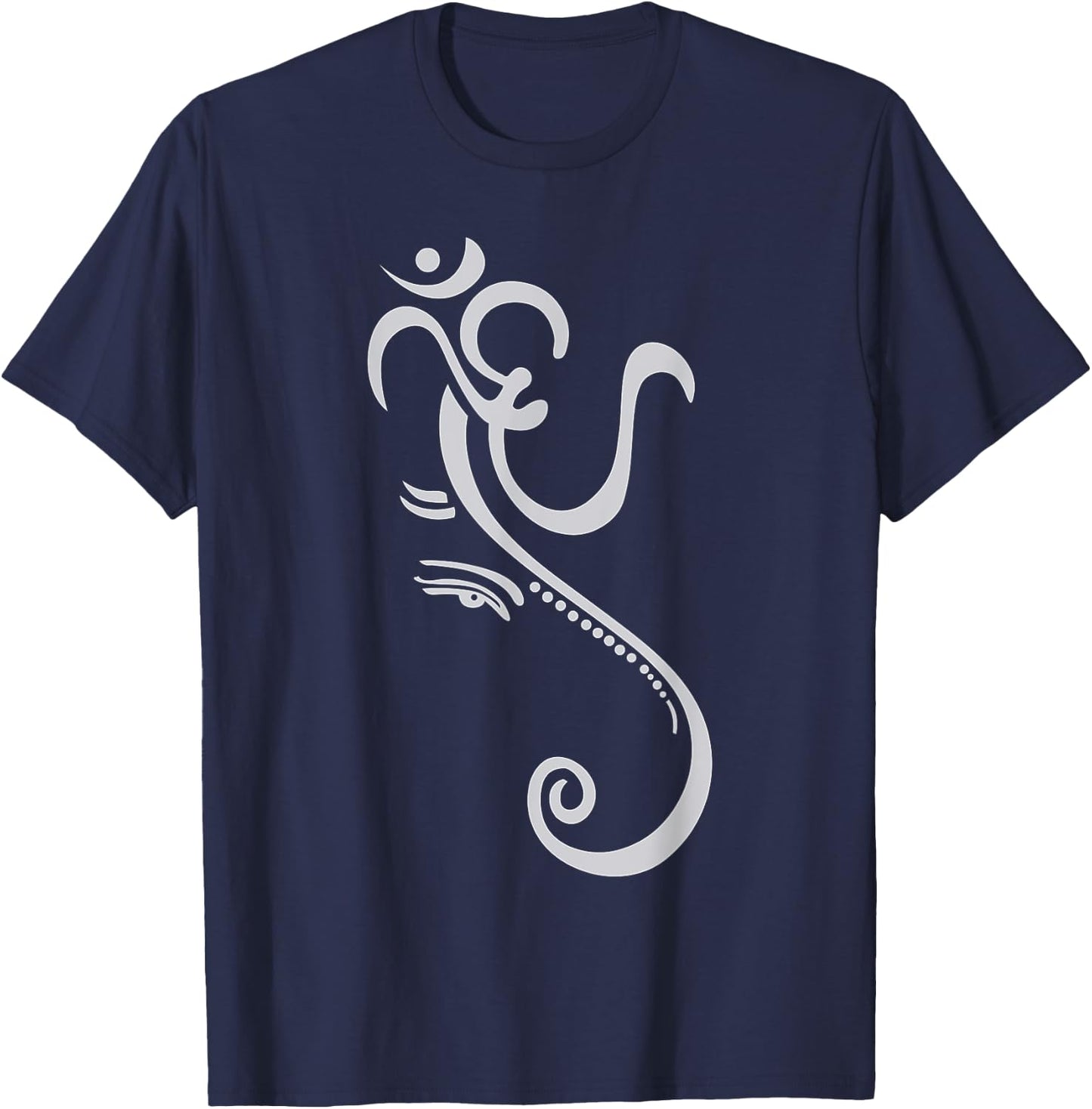 Ganesha Yoga -Adults Black Yoga Meditation Small T-Shirt - T-Shirt | Navy