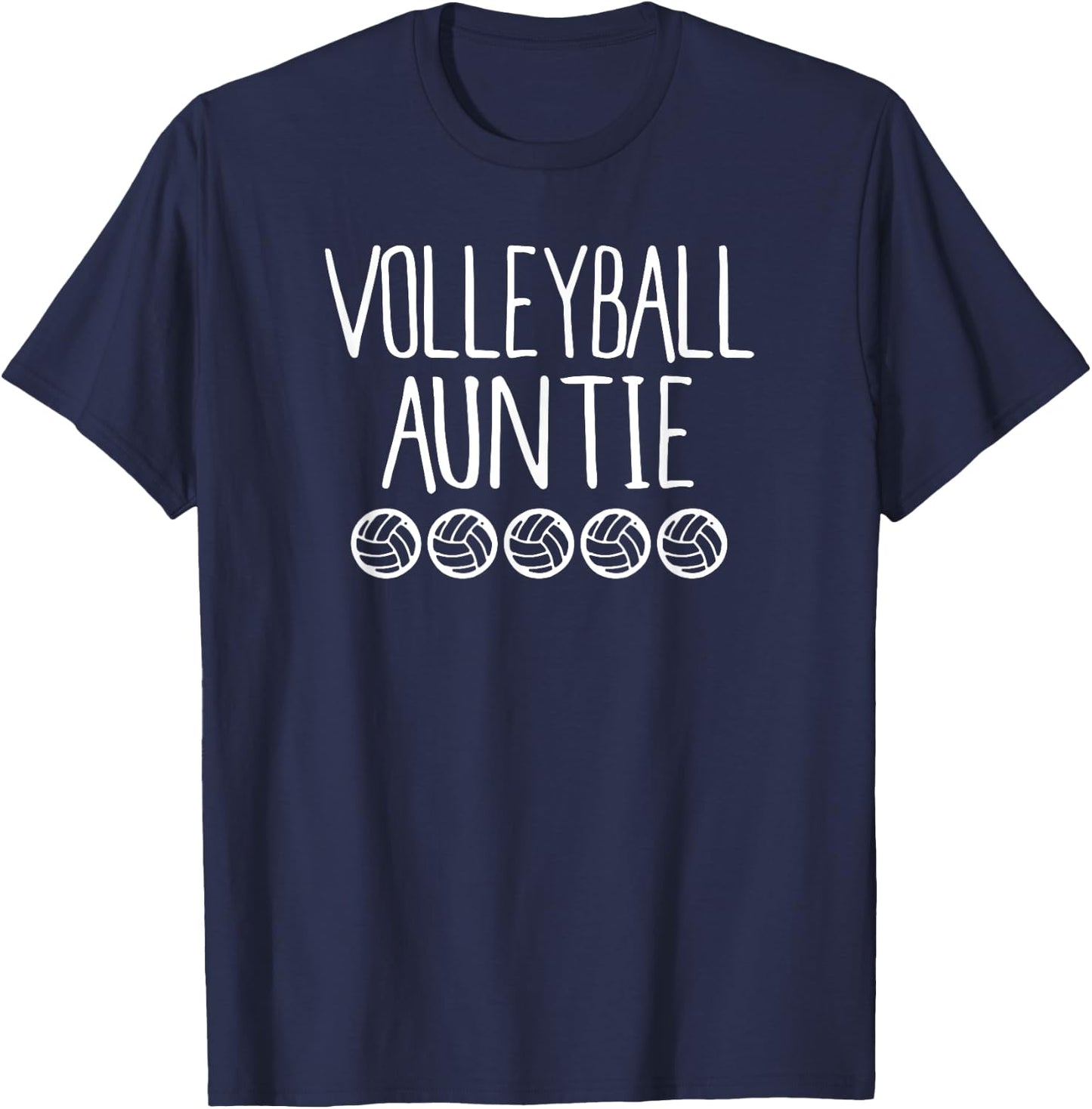 Cute Volleyball Auntie Shirt Sports Shirt T-Shirt - T-Shirt | Navy