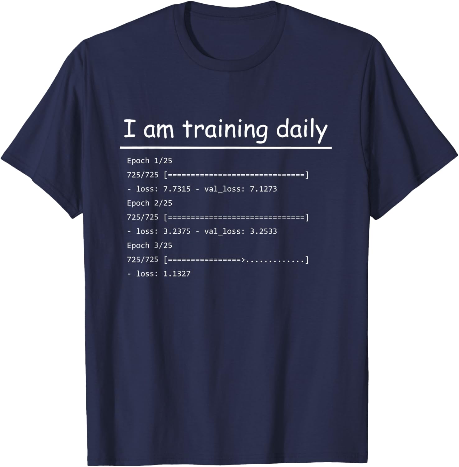 Training Daily - Data Science, Machine Learning, AI T-Shirt - T-Shirt | Navy
