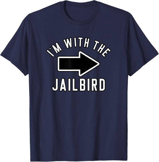 Couples Halloween Costume Shirts I'm With The Jailbird T-Shirt - T-Shirt | Navy