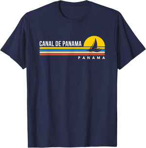 Canal de Panama Vintage Retro Souvenirs T-Shirt - T-Shirt | Navy