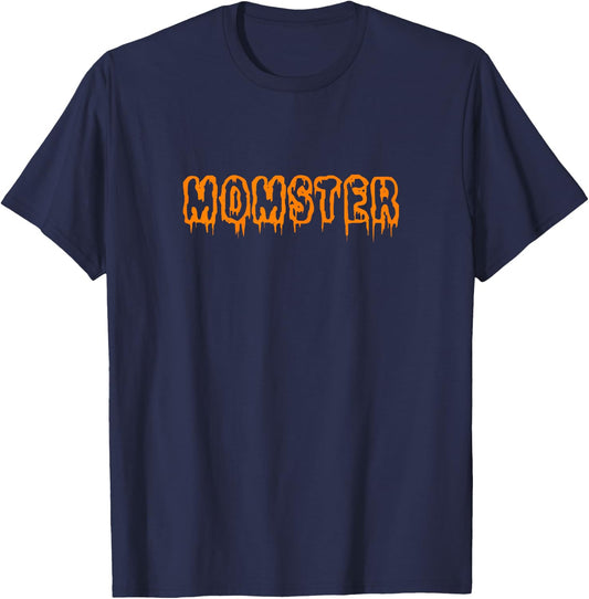 MOMSTER Halloween Mom Monster Funny Orange T-Shirt - T-Shirt | Navy