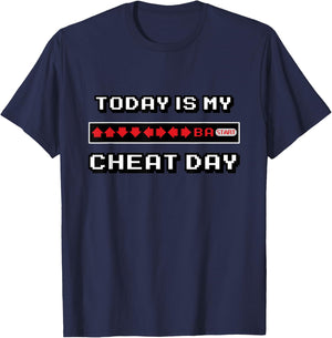Mighty Oak: Today is my Cheat Day Funny Gaming T-Shirt - T-Shirt | Navy