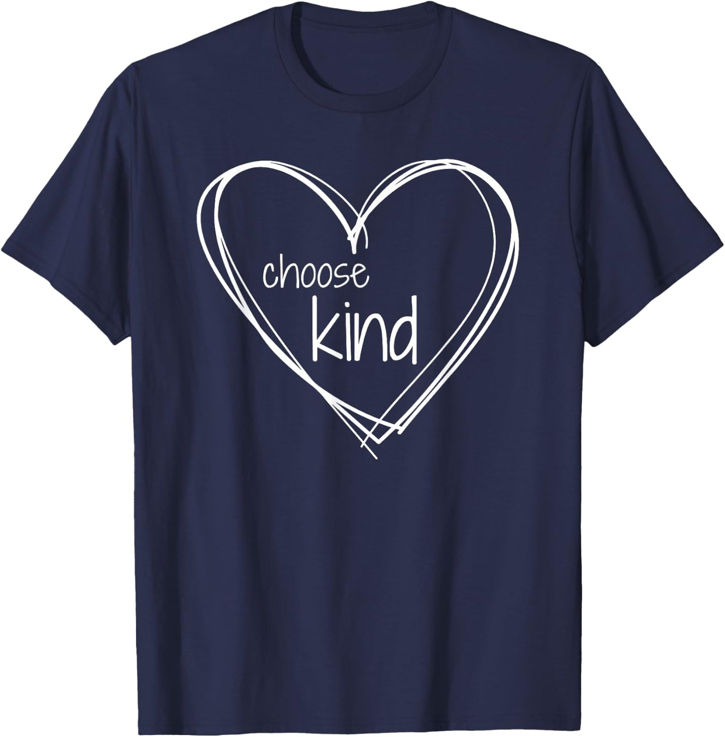 Choose Kind Anti-Bullying (with White Hearts) T-Shirt - T-Shirt | Navy