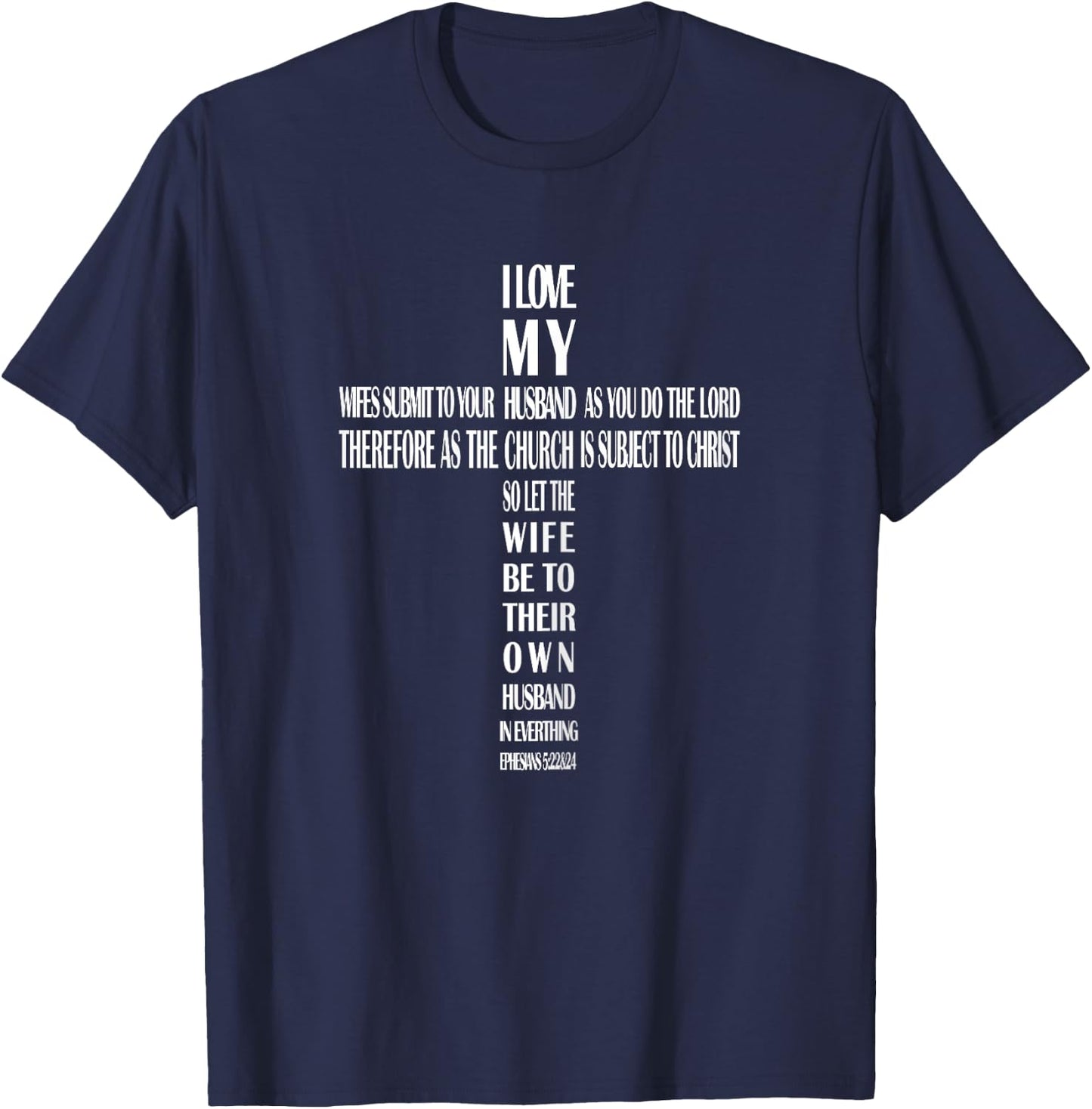 I Love My Husband Cross T-Shirt - T-Shirt | Navy