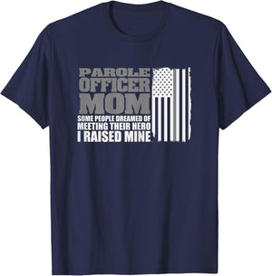 Parole Officer Mom Shirt Parole Officer Gift Flag T-Shirt - T-Shirt | Navy