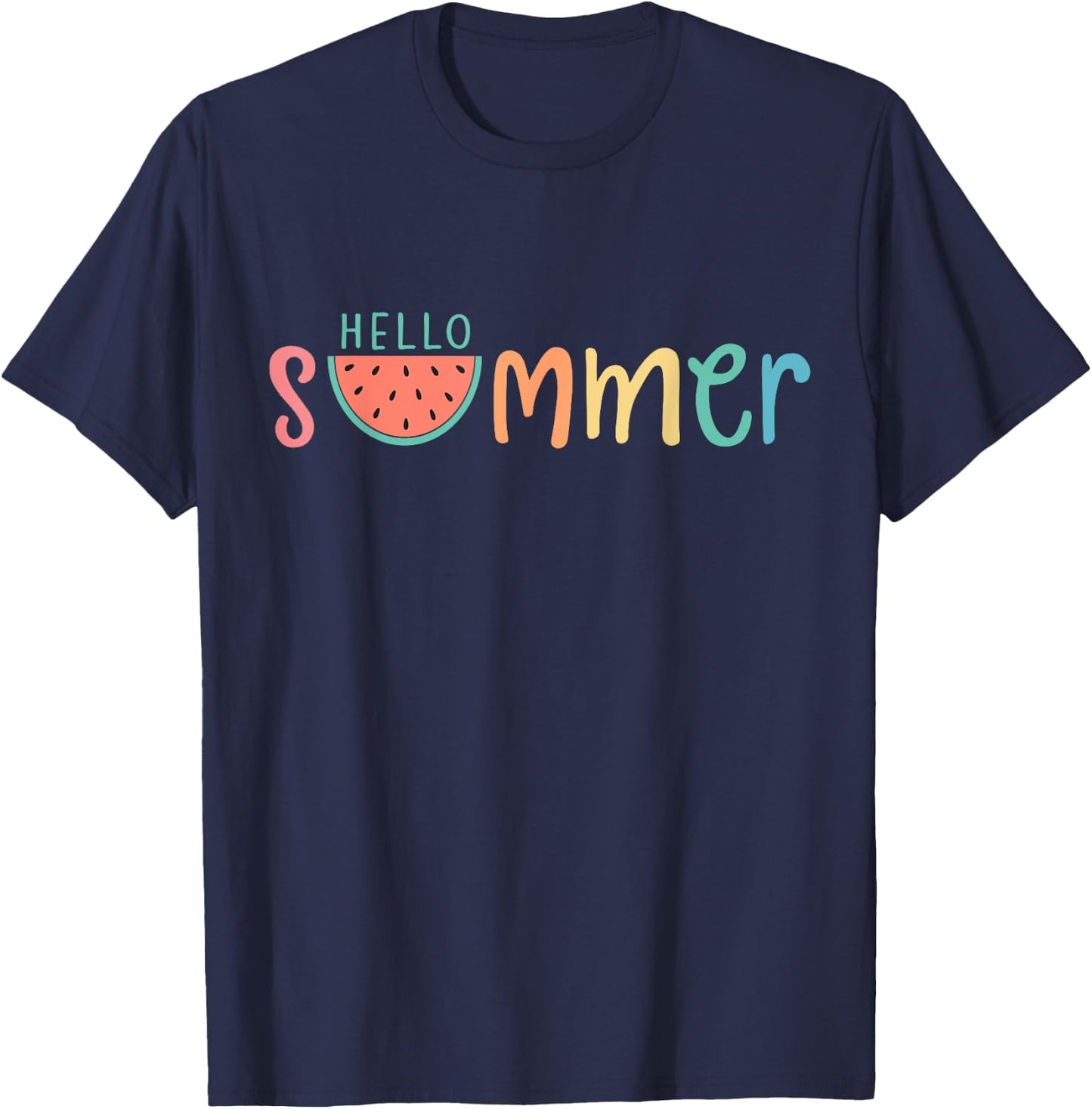 Hello Summer Vacation Watermelon Gift Women Kids T-Shirt - T-Shirt | Navy