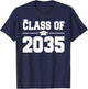 Kindergarten Class of 2035 Grow With Me First Day of School T-Shirt - T-Shirt | Navy
