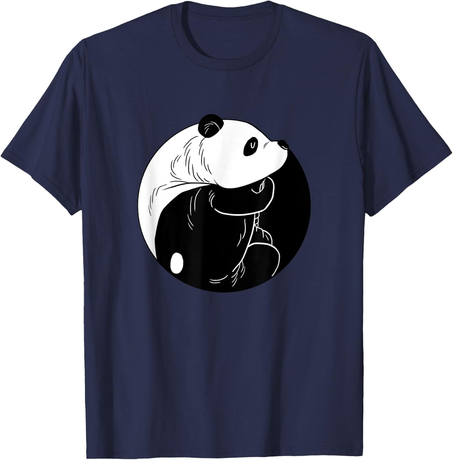 Panda Yin Yang Funny Harmony Balance Humor Animal Puns Gift T-Shirt - T-Shirt | Navy