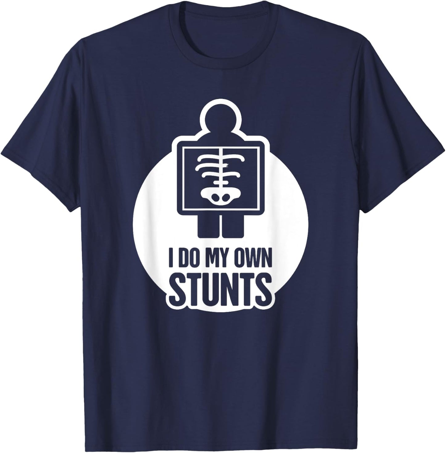 Funny Fracture Broken Rib T-Shirt - T-Shirt | Navy