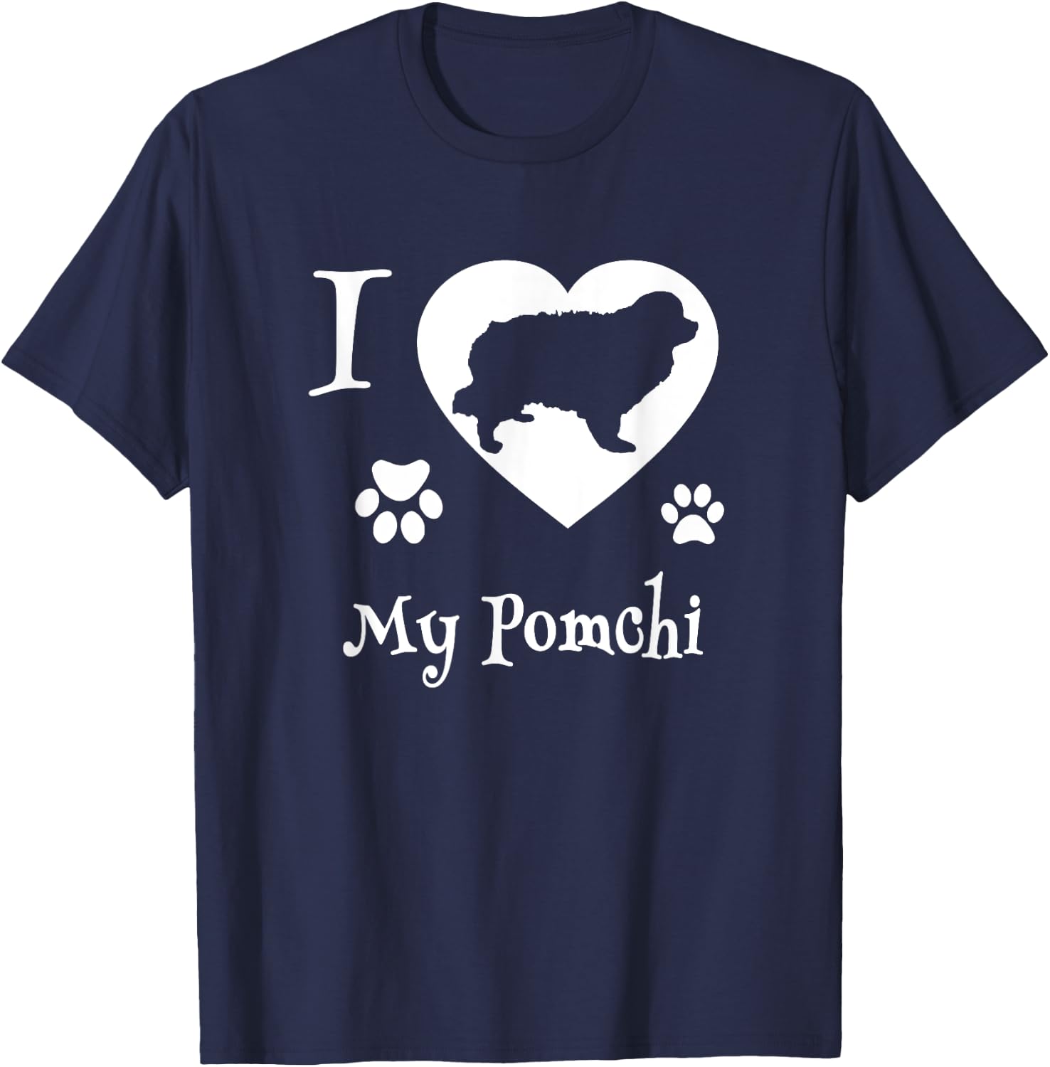 Pomchi Shirt Design for Pomchi Dog Lovers T-Shirt - T-Shirt | Navy
