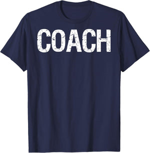 Coach on Back for Coaches Soccer Baseball Football T-Shirt - T-Shirt | Navy