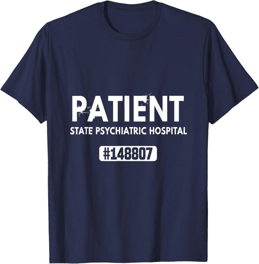 State Psychiatric Hospital Patient Halloween Costume Uniform T-Shirt - T-Shirt | Navy
