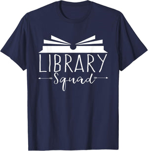 Teacher Library Squad Funny Reading Lovers Book T-Shirt - T-Shirt | Navy
