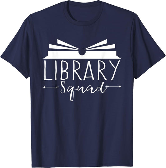 Teacher Library Squad Funny Reading Lovers Book T-Shirt - T-Shirt | Navy