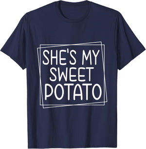 She's My Sweet Potato I Yam Thanksgiving Matching Couples T-Shirt - T-Shirt | Navy