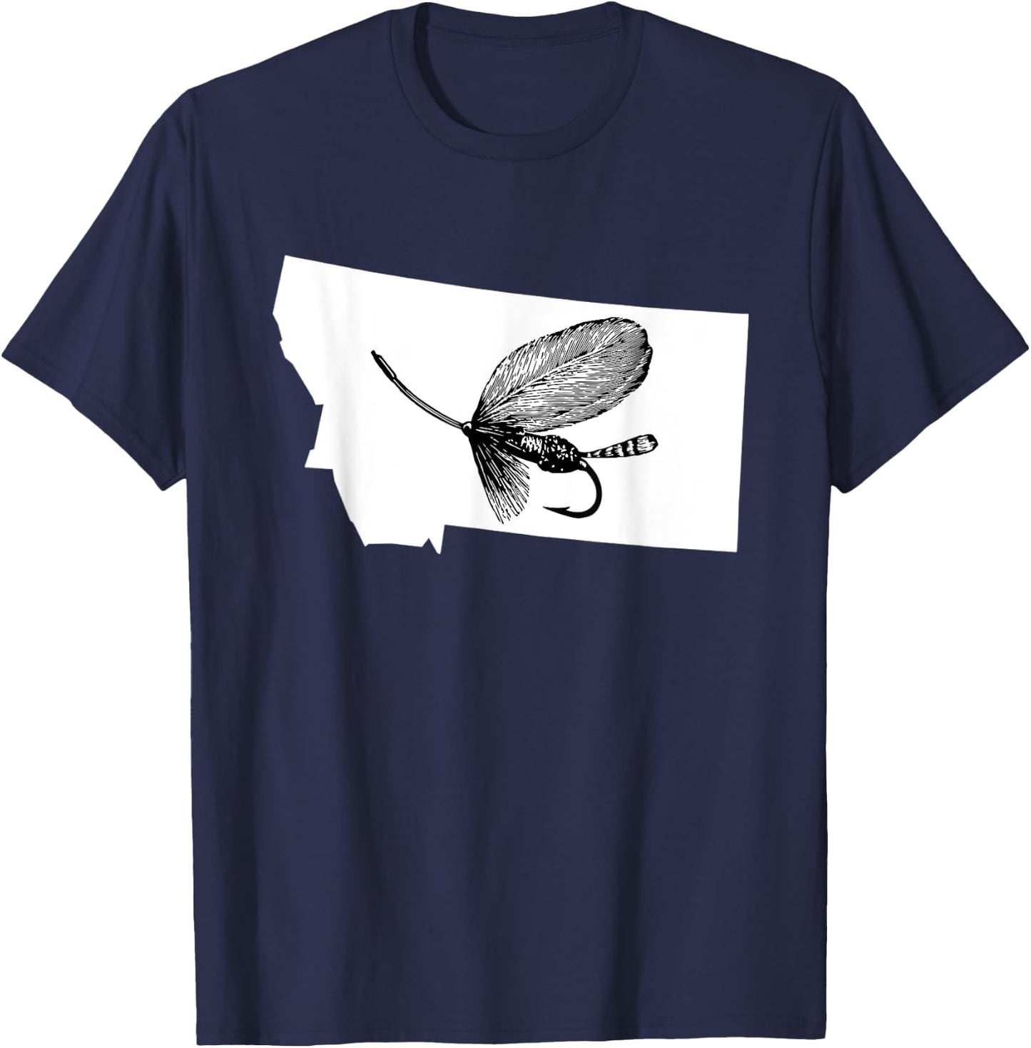 Montana Fly Fishing Shirt - Best MT Angler Gift T-Shirt - T-Shirt | Navy