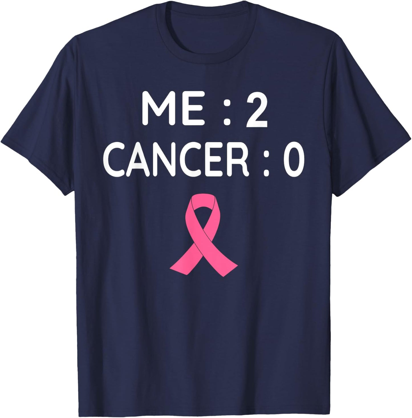 Me 2 Cancer 0 Breast Cancer Awareness Pink Ribbon T-Shirt - T-Shirt | Navy