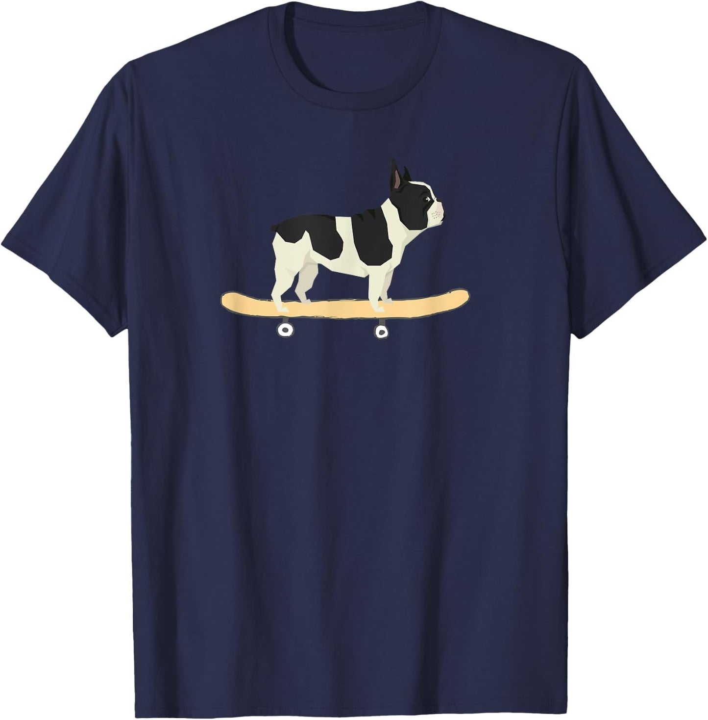 Funny Skateboarding French Bulldog Puppy Gift T-Shirt - T-Shirt | Navy