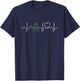 Brain Injury Heartbeat - Brain Injury Awareness Shirt T-Shirt - T-Shirt | Navy