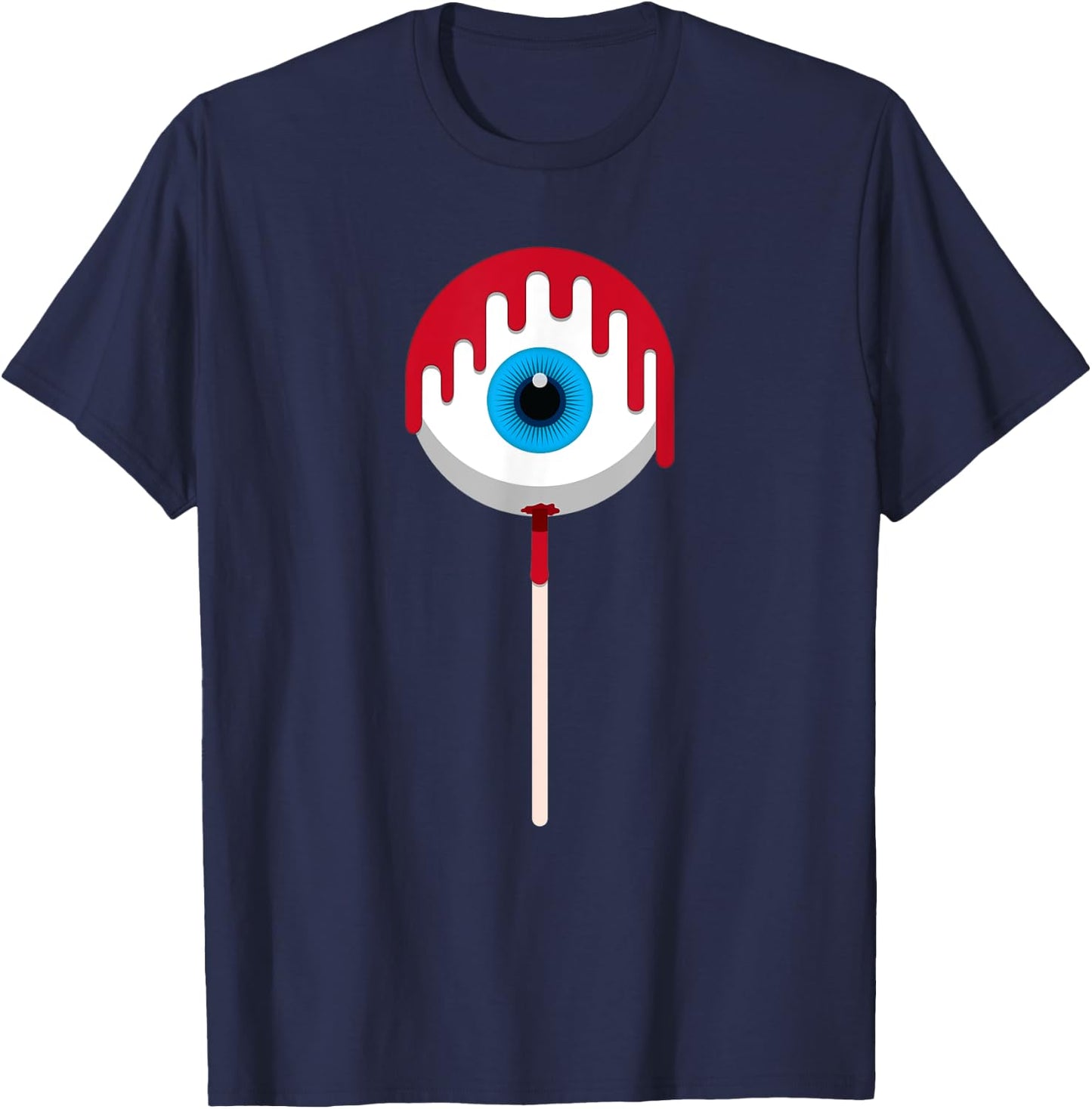 Halloween Eye Candy - Bloody Creepy Eyeball Lollipop T Shirt T-Shirt - T-Shirt | Navy