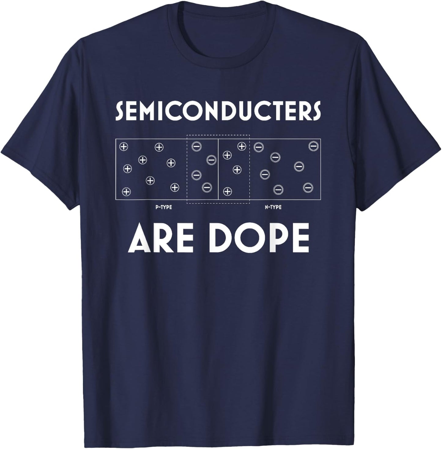 Funny Semiconductors Are Dope PN Junction Semiconductor T-Shirt - T-Shirt | Navy
