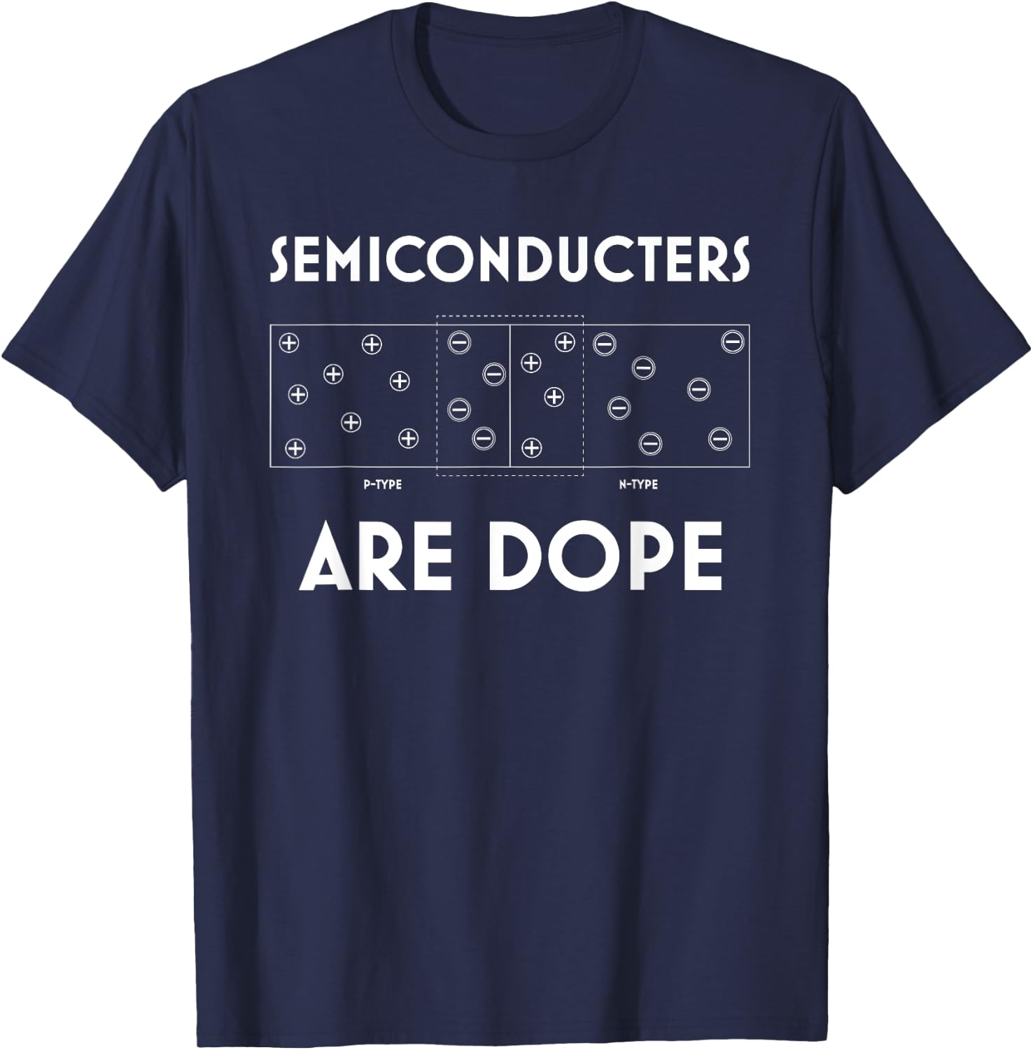 Funny Semiconductors Are Dope PN Junction Semiconductor T-Shirt - T-Shirt | Navy